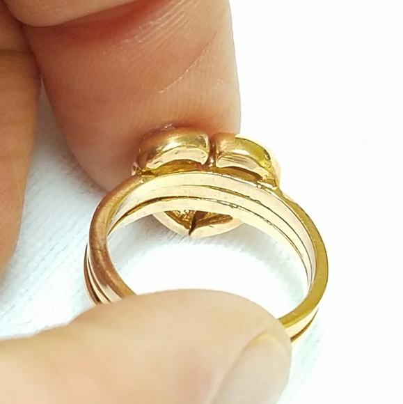 Gold tone Rhinestone Broken Heart Ring - Picture 3 of 3